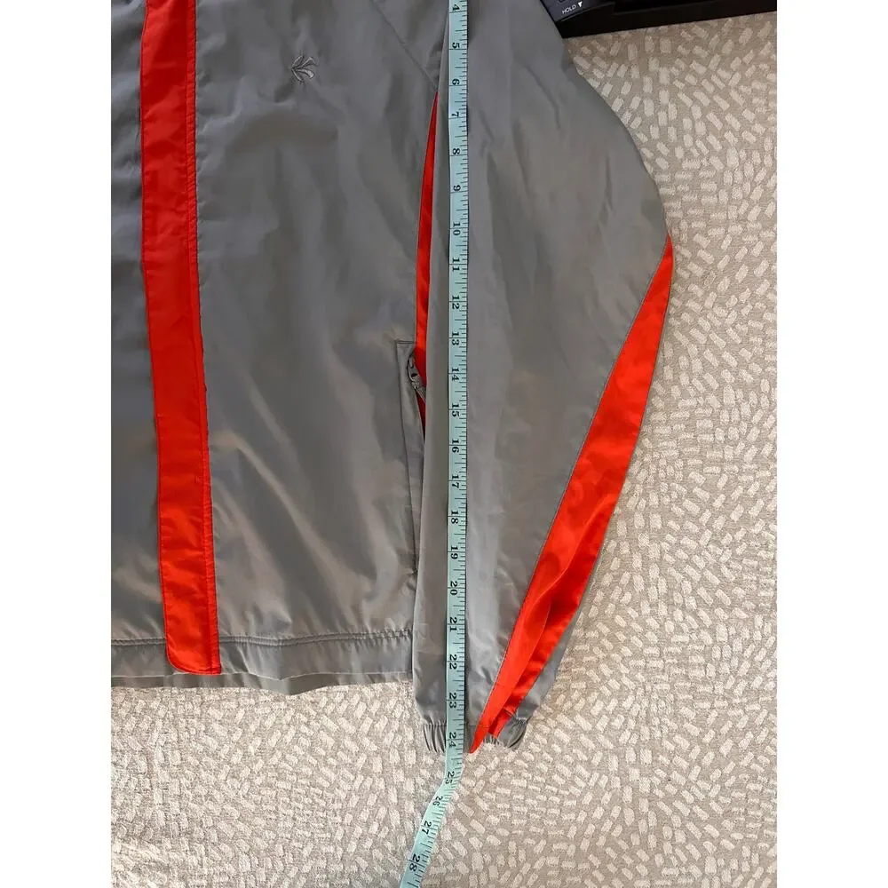 Old Navy Kid’s Sz: M Full Zip Hooded Windbreaker Jacket Grey Orange Perfect Fit